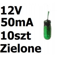 Żarówka miniaturowa zielona 3x7mm 12V 50mA 10szt