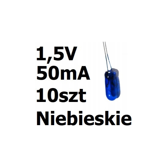 Żarówka miniaturowa niebieska 3x7mm 1,5V 50mA 10szt