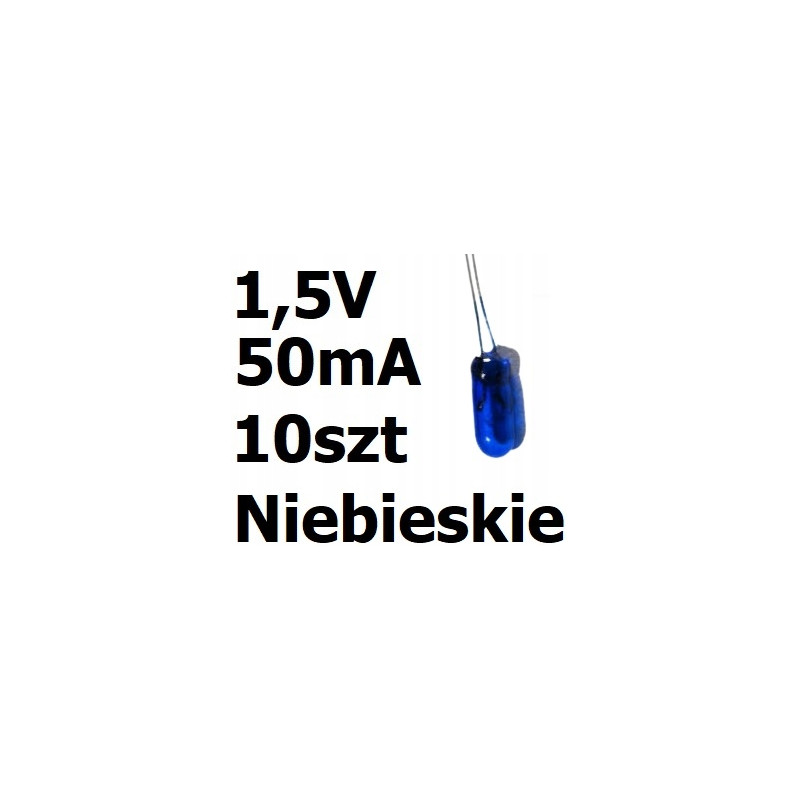 Żarówka miniaturowa niebieska 3x7mm 1,5V 50mA 10szt