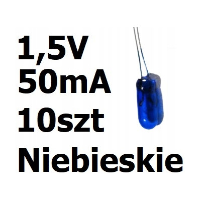 Żarówka miniaturowa niebieska 3x7mm 1,5V 50mA 10szt