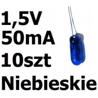 Żarówka miniaturowa niebieska 3x7mm 1,5V 50mA 10szt