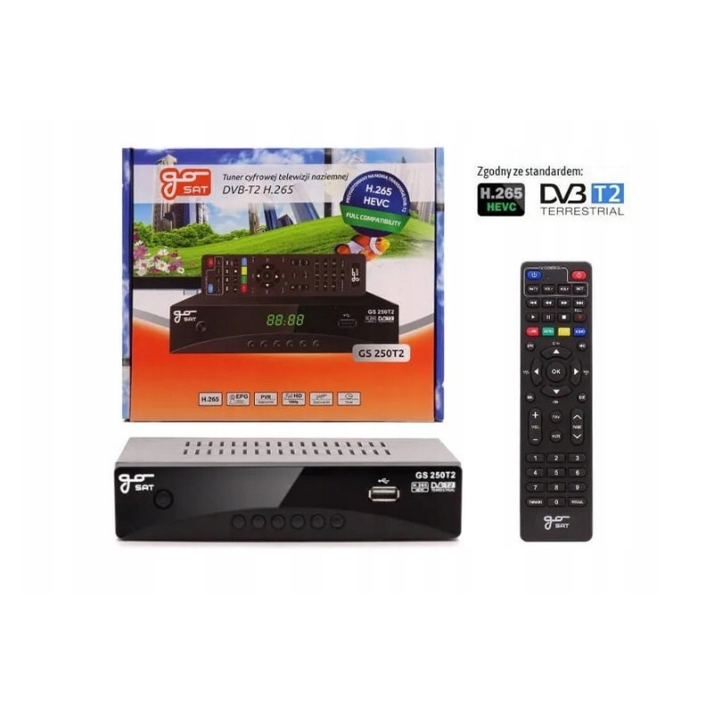 TUNER DEKODER DVB-T2 GOSAT HEVC H.265