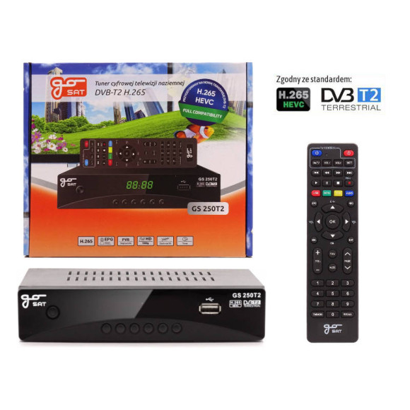 TUNER DEKODER DVB-T2 GOSAT HEVC H.265