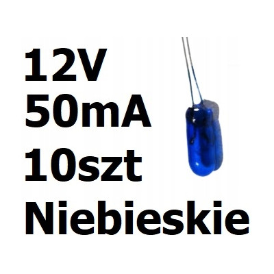 żarówka miniaturowa niebieska 3x7mm 12V 50mA 10szt