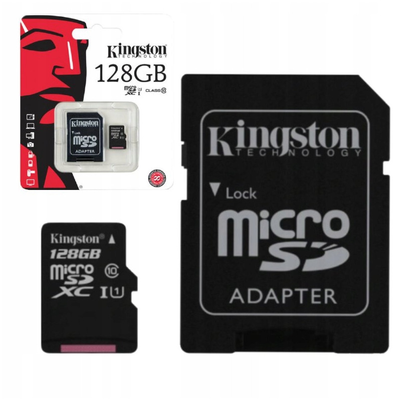 Karta pamięci z adapterem 128GB kingston