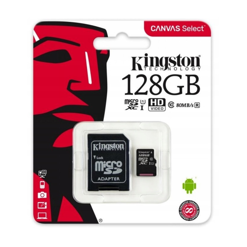 Karta pamięci z adapterem 128GB kingston