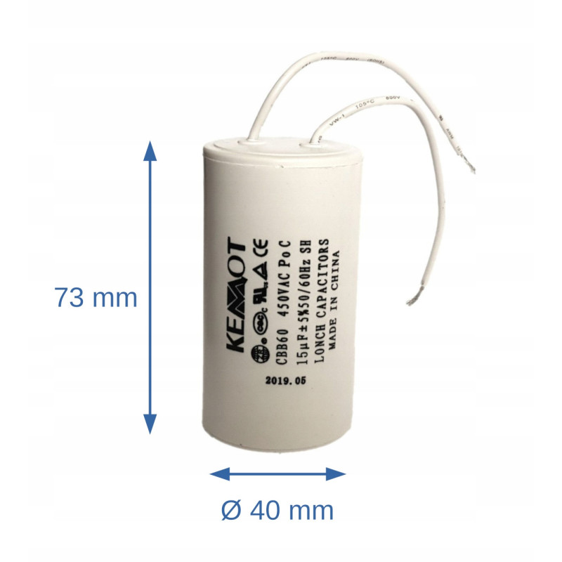 Kondensator 15uF 450V do silników jednofazowych