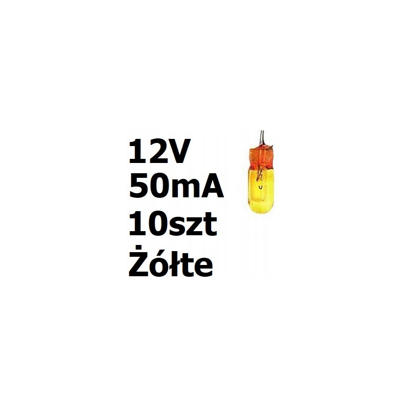 żarówka miniaturowa żółta 3x7mm 12V 50mA 10szt