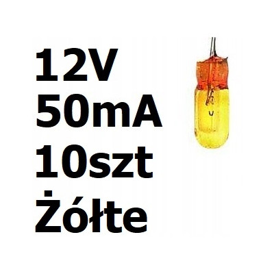 żarówka miniaturowa żółta 3x7mm 12V 50mA 10szt