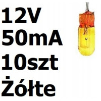 żarówka miniaturowa żółta 3x7mm 12V 50mA 10szt