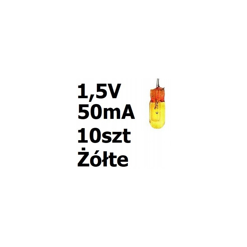 Żarówka miniaturowa żółta 3x7mm 1,5V 50mA 10szt