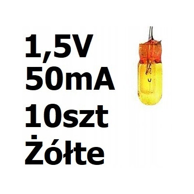 Żarówka miniaturowa żółta 3x7mm 1,5V 50mA 10szt