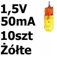 Żarówka miniaturowa żółta 3x7mm 1,5V 50mA 10szt