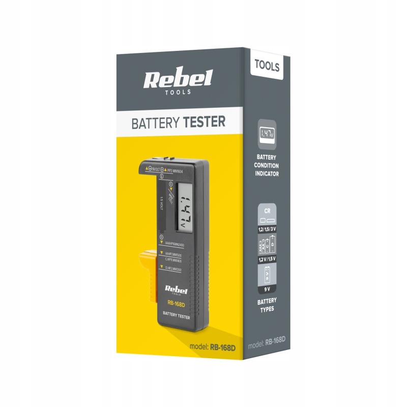 Cyfrowy tester baterii REBEL RB-168D