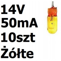 Żarówka miniaturowa żółta 3x7mm 14V 50mA 10szt