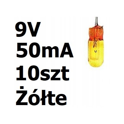 żarówka miniaturowa żółta 3x7mm 9V 50mA 10szt