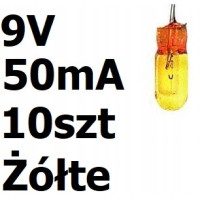 żarówka miniaturowa żółta 3x7mm 9V 50mA 10szt