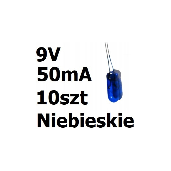 Żarówka miniaturowa niebieska 3x7mm 9V 50mA 10szt