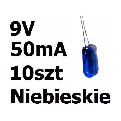 Żarówka miniaturowa niebieska 3x7mm 9V 50mA 10szt