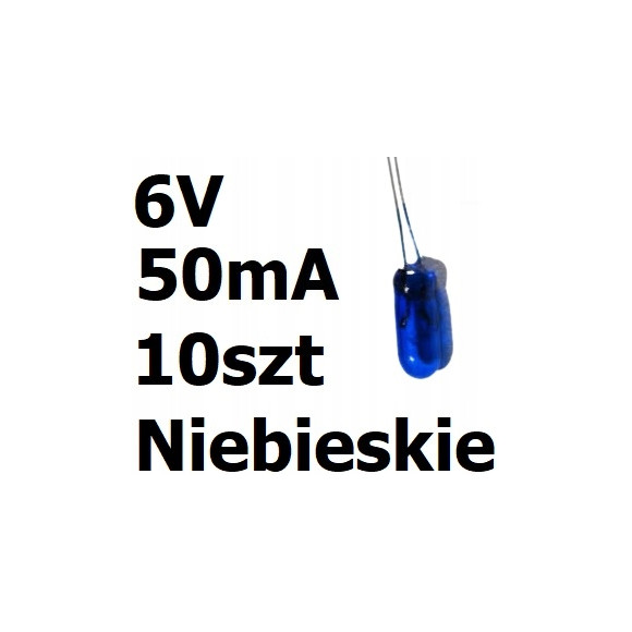 Żarówka miniaturowa niebieska 3x7mm 6V 50mA 10szt