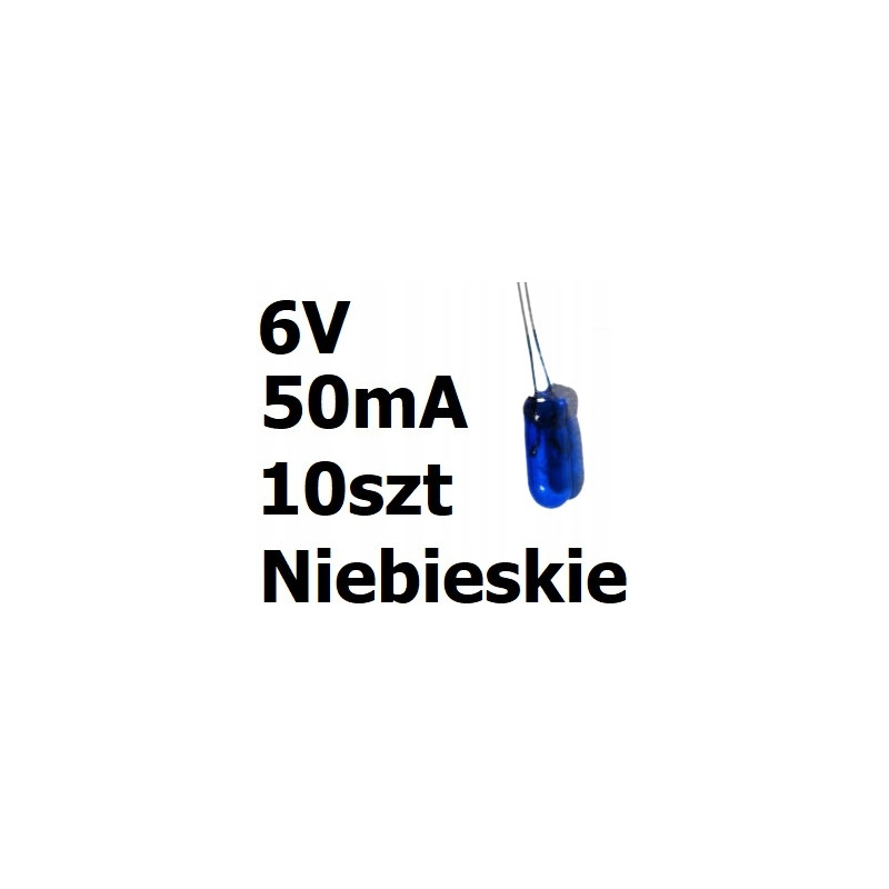 Żarówka miniaturowa niebieska 3x7mm 6V 50mA 10szt