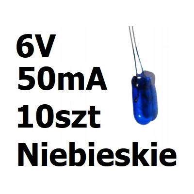 Żarówka miniaturowa niebieska 3x7mm 6V 50mA 10szt