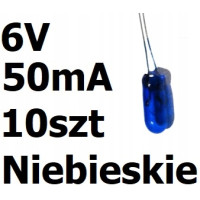 Żarówka miniaturowa niebieska 3x7mm 6V 50mA 10szt