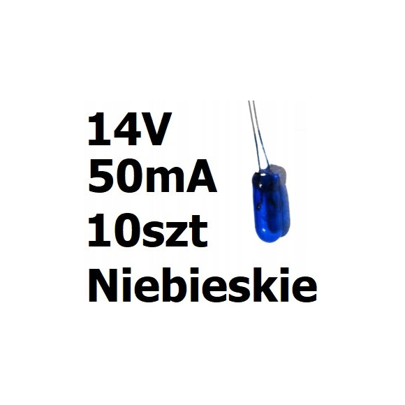 Żarówka miniaturowa niebieska 3x7mm 14V 50mA 10szt