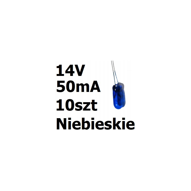 Żarówka miniaturowa niebieska 3x7mm 14V 50mA 10szt