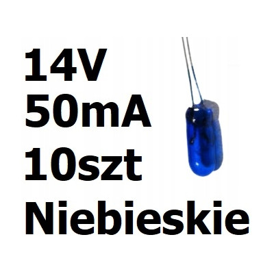 Żarówka miniaturowa niebieska 3x7mm 14V 50mA 10szt