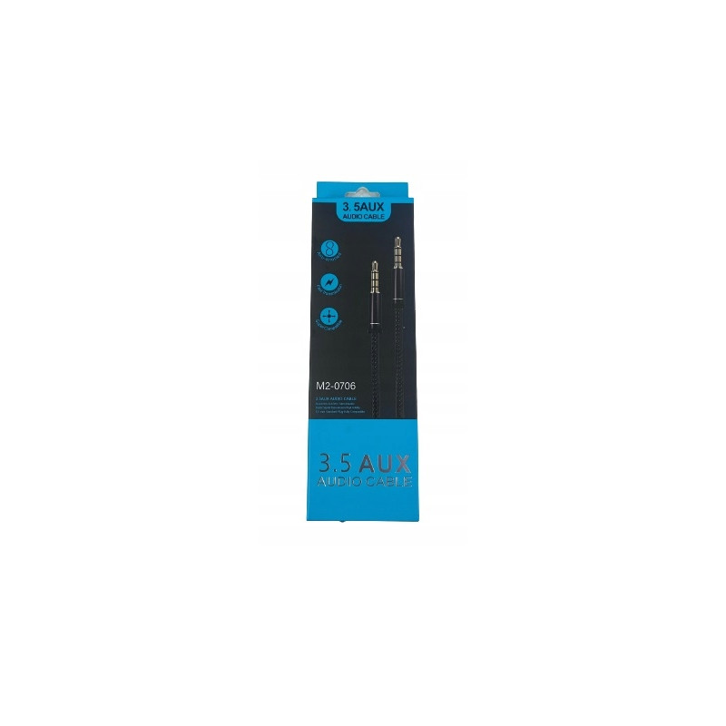 Kabel AUX Jack 3.5 - Jack 3.5 4pol plecionka 1m HQ