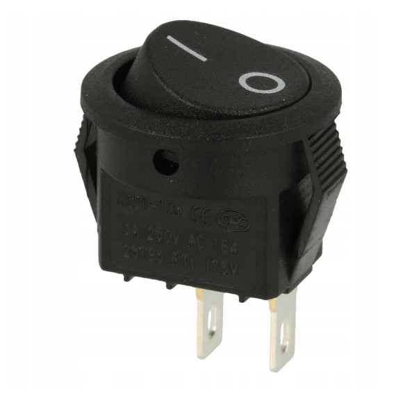 Przełącznik mini KCD1-108B czarny 3szt