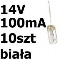 Żarówka miniaturowa biała 4x10mm 14V 100mA 10szt