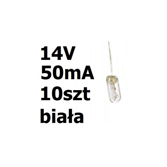 Żarówka miniaturowa biała 3x7mm 14V 50mA 10szt