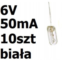 Żarówka miniaturowa biała 4x10mm 6V 50mA 10szt