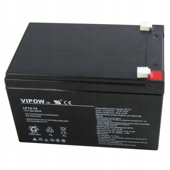 Akumulator żelowy VIPOW 12V 12Ah