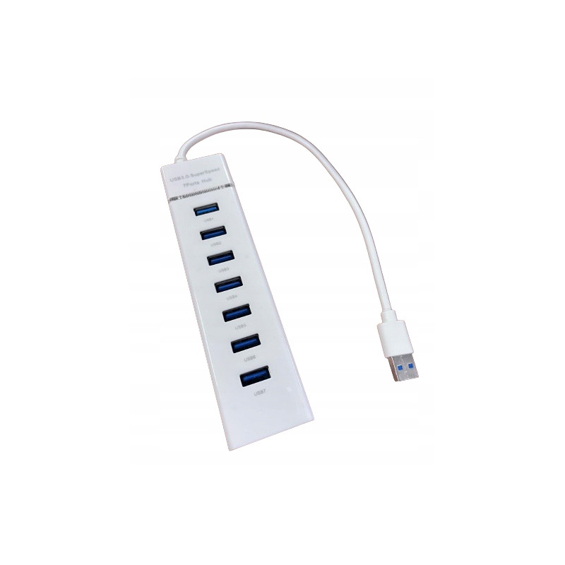 Rozdzielacz portów USB 3.0 HUB 7 portów rozgałęźnik 30cm biały