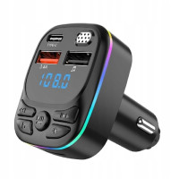 Transmiter Samochodowy pod zapalniczkę 2xUSB, USB-C MP3 Fm C10