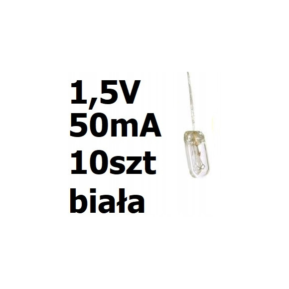 Żarówka miniaturowa biała 3x7mm 1,5V 50mA 10szt