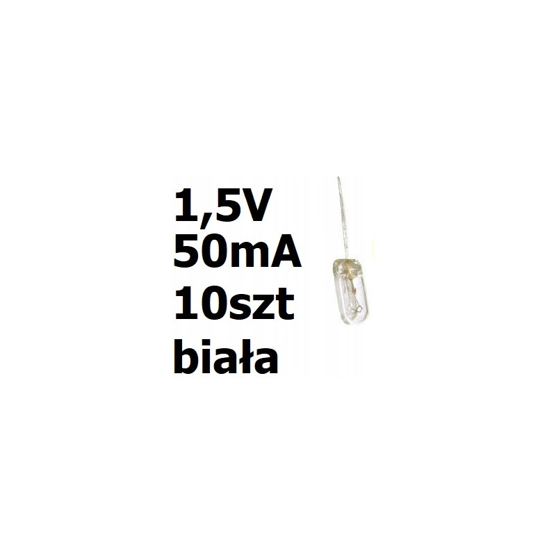 Żarówka miniaturowa biała 3x7mm 1,5V 50mA 10szt