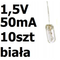 Żarówka miniaturowa biała 3x7mm 1,5V 50mA 10szt