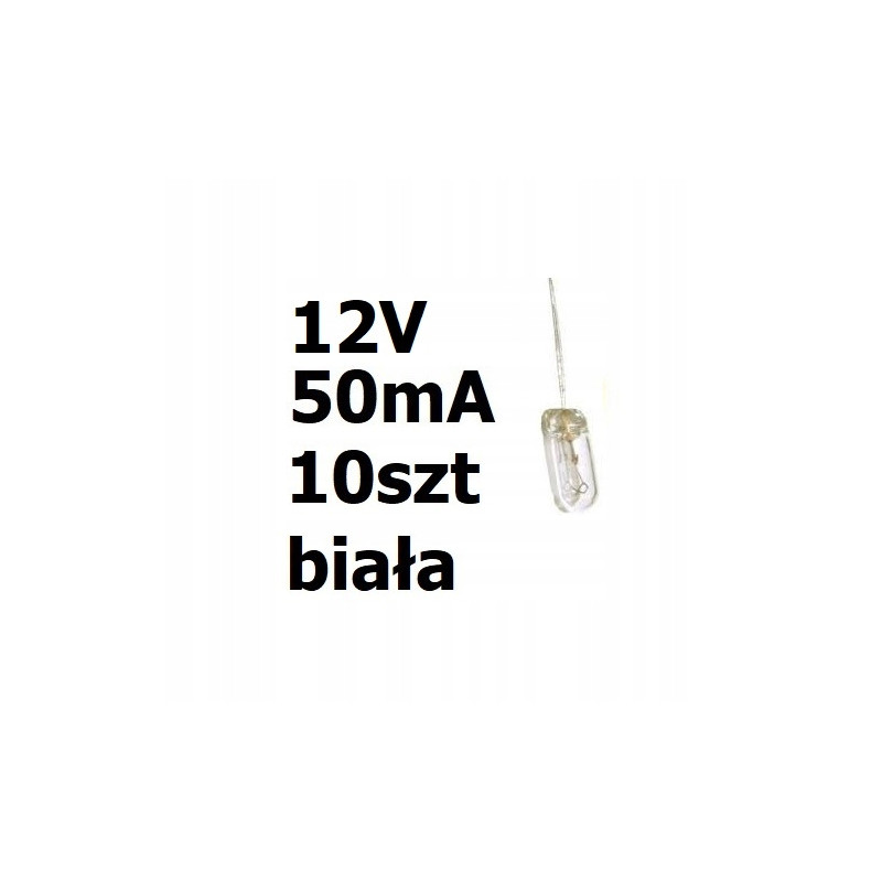 Żarówka miniaturowa biała 3x7mm 12V 50mA 10szt