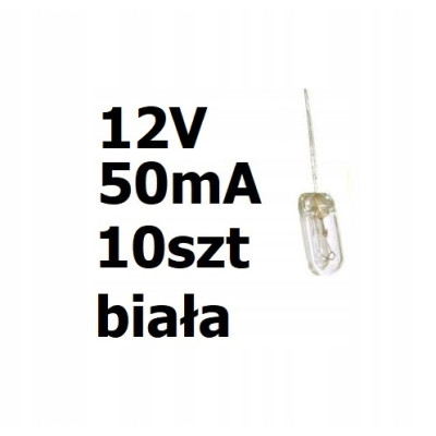 Żarówka miniaturowa biała 3x7mm 12V 50mA 10szt