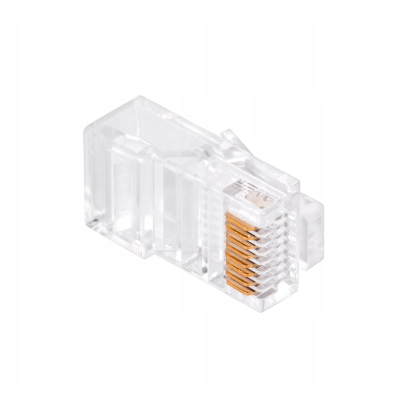 Wtyk RJ45 Lechpol 8P8C drut przelotowy CAT.5E 100szt