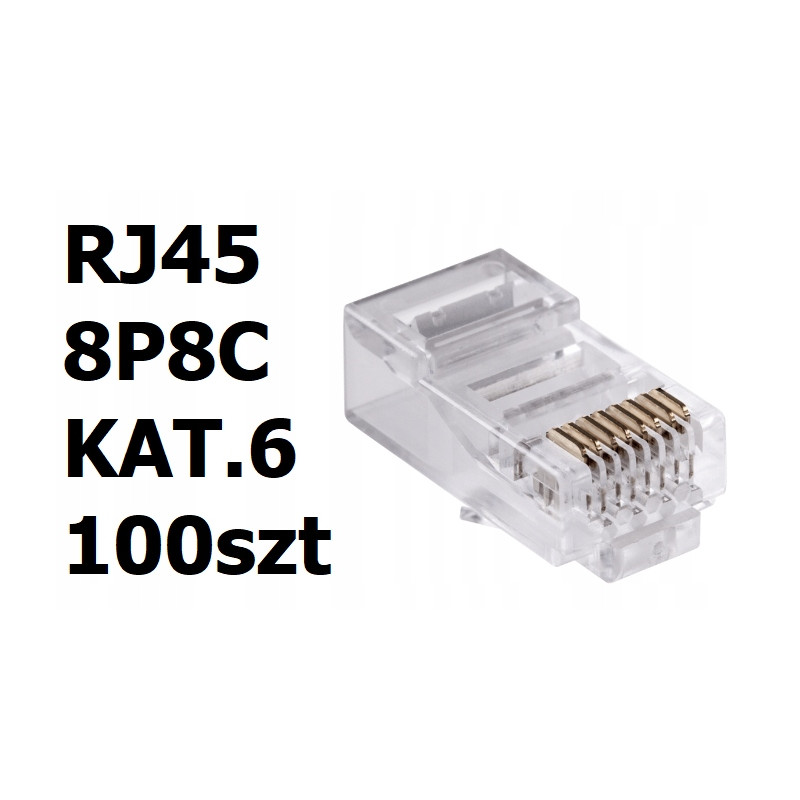 Wtyk RJ45 8P8C zaciskany Kat.6 100szt