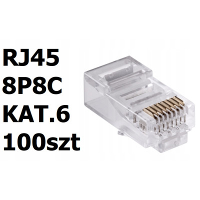 Wtyk RJ45 8P8C zaciskany Kat.6 100szt