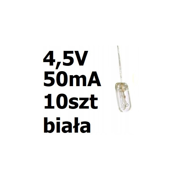 Żarówka miniaturowa biała 3x7mm 4,5V 50mA 10szt