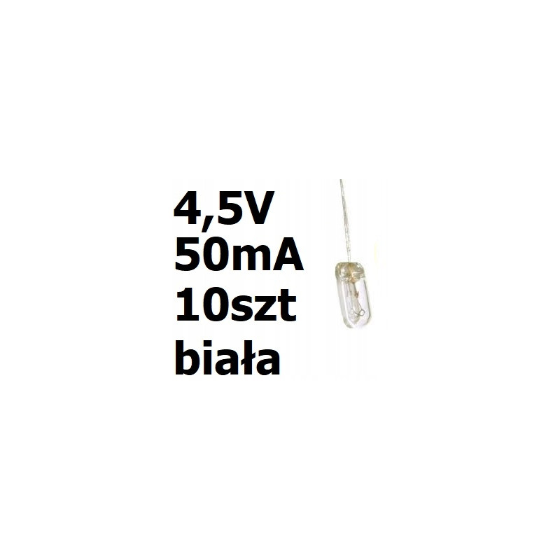 Żarówka miniaturowa biała 3x7mm 4,5V 50mA 10szt