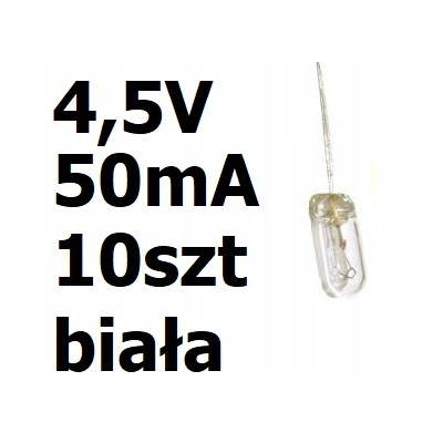 Żarówka miniaturowa biała 3x7mm 4,5V 50mA 10szt