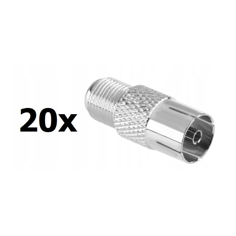 Przejściówka adapter gn. F gn. antenowe TV 20szt.